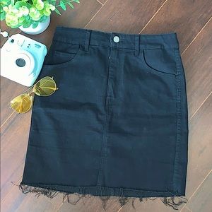 H&M Black denim HIGH waist skirt